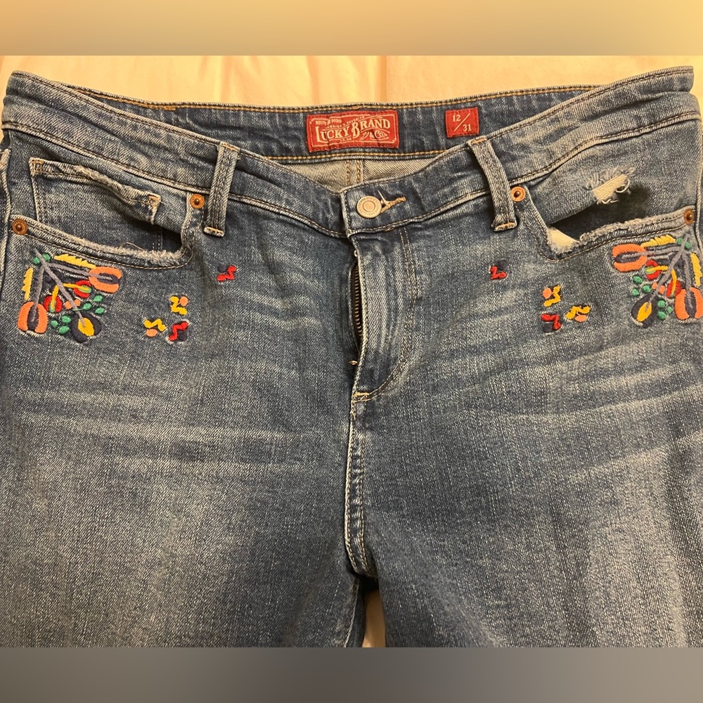 Lucky Brand Embroidered Jeans Size 12